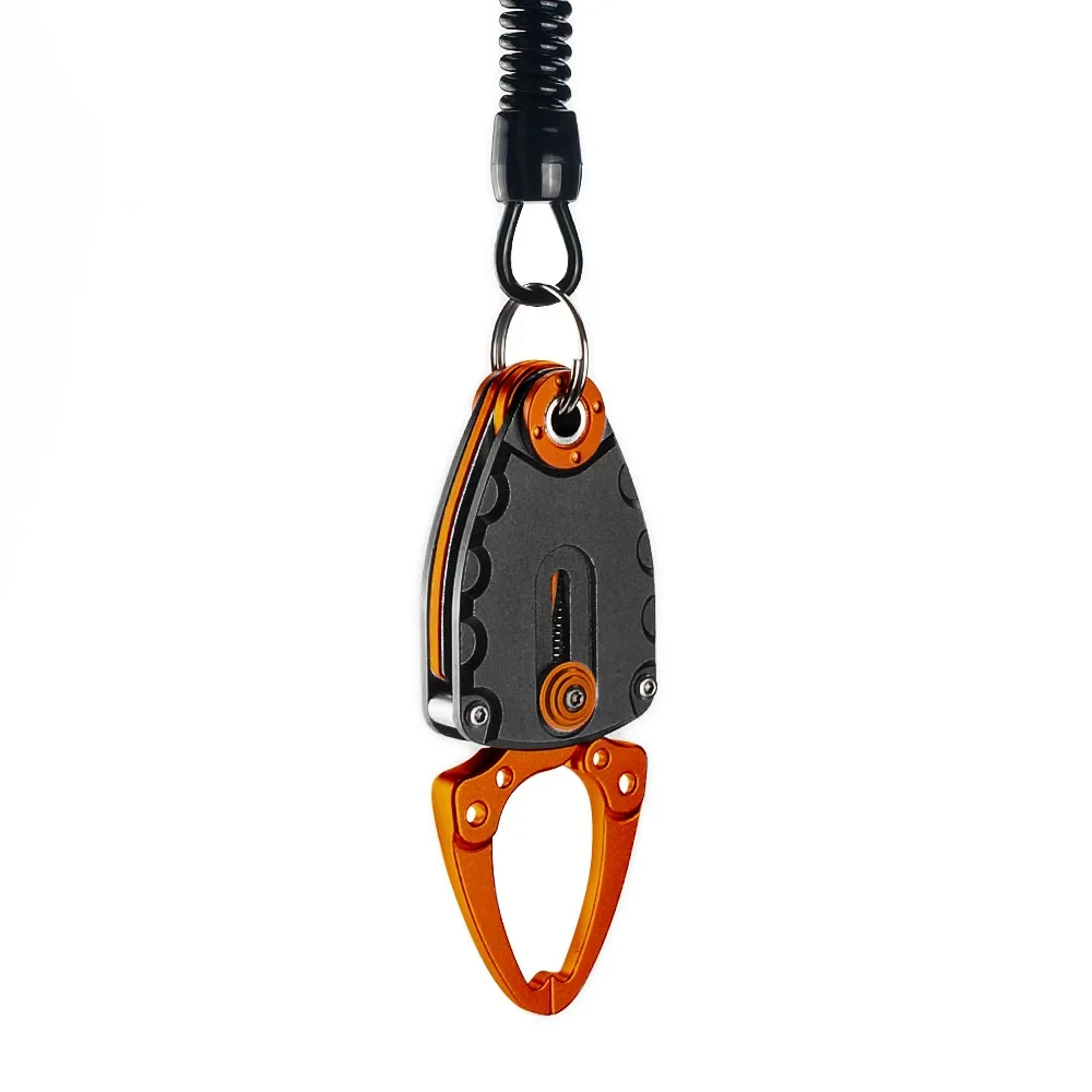 DNDYUJU Outdoor Tragbare Schloss Angeln Grip Fisch Lip Clip Klapp Greifer Ultra Licht Gewicht Mit Retention Seil Angelgerät – Detail 5