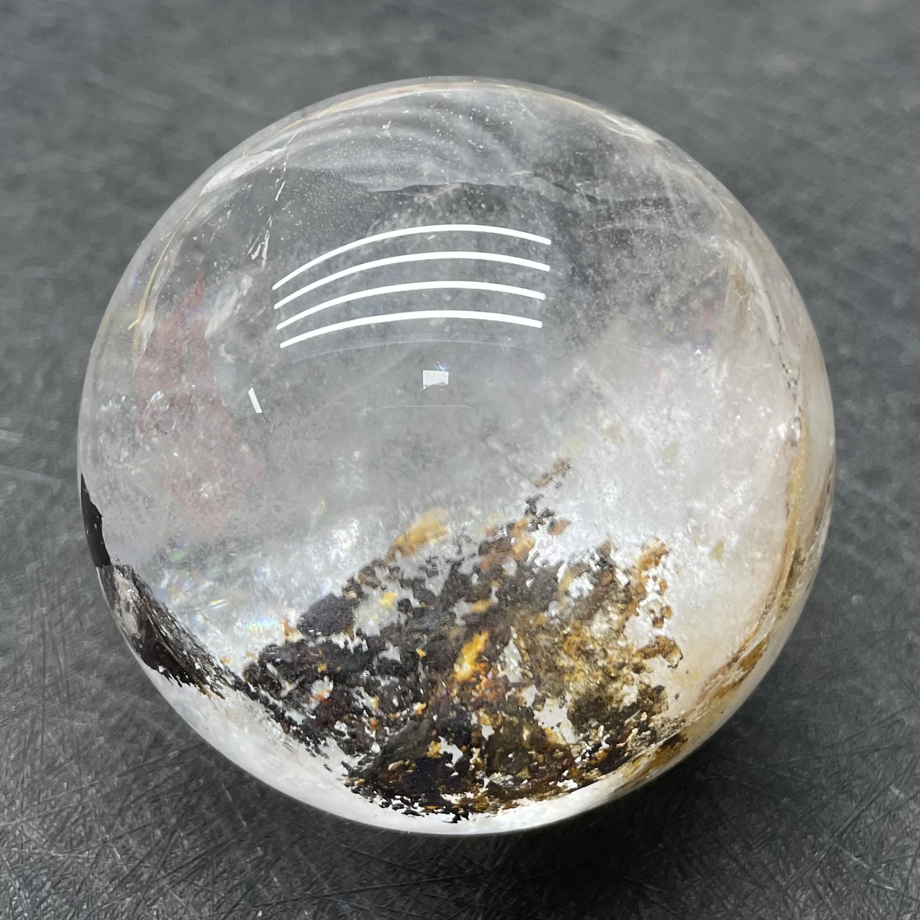 356g Natural Stone Clear Quartz Crystal Ball Rainbow Sphere Polished Rock Reiki Healing  B04