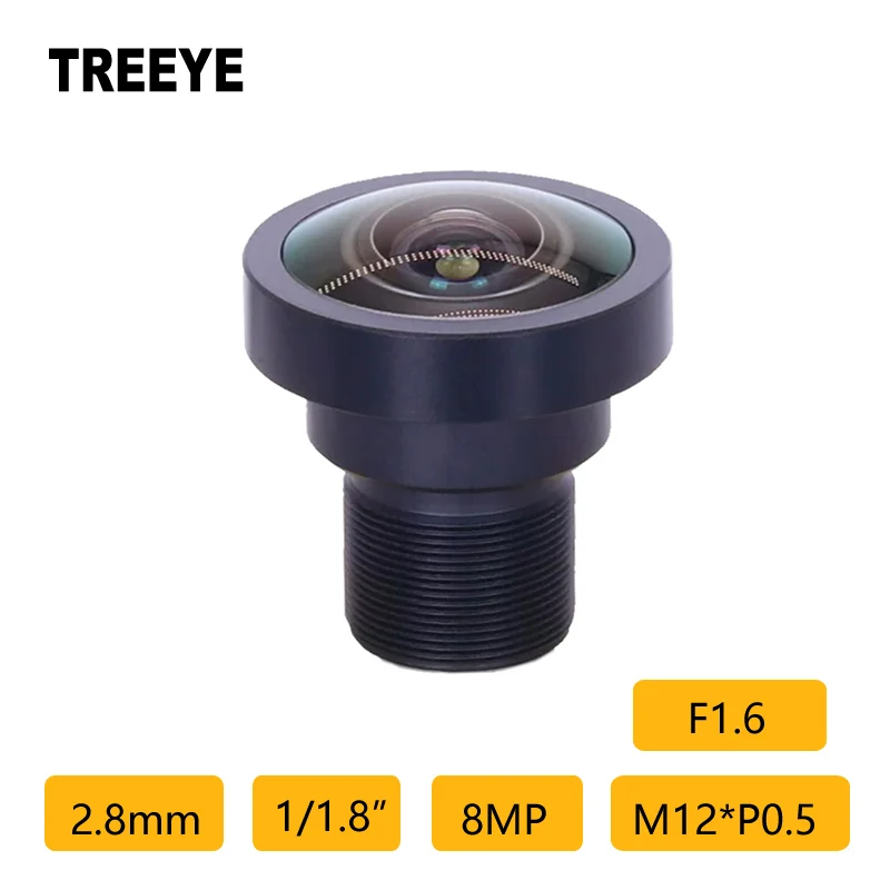 Objectif HD 4K 8MP 2.8mm F1.6 1/1.8 " m12 pour caméra de vidéosurveillance, caméra de sécurité, caméra sportive DV, pièces de rechange pour drones