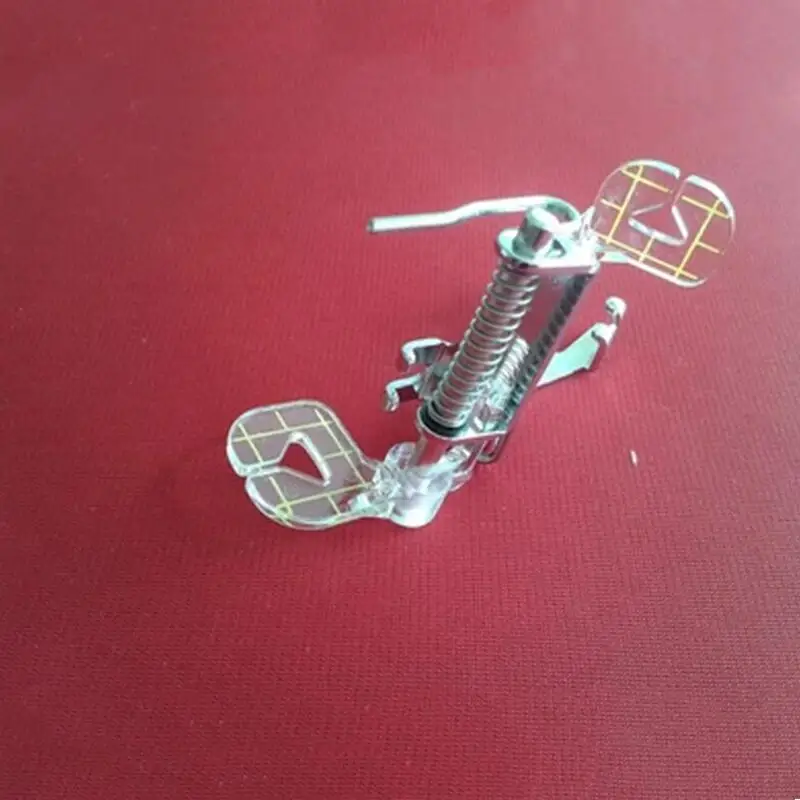 Open Toe Darning Quilting Presser Foot Spring Loaded Transparent Sole with Grid for Free Motion Embroidery Sewing Machine