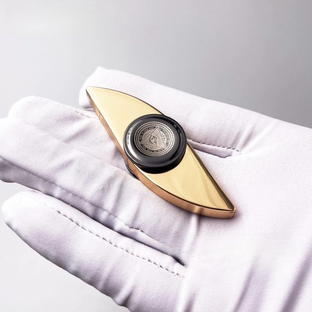 Fidget Cube Złote Oko Mocy Mechaniczny Metalowy Spinner Dwustronny Zabawka Antystresowa