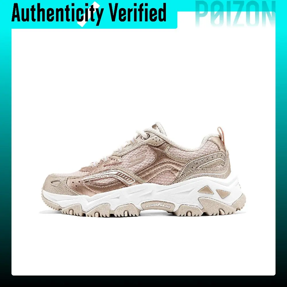 Zapatillas deportivas para mujer de Skechers, resistentes a la abrasión, transpirables, con soporte, que aumentan la altura, de caña baja, para actividades al aire libre, color oro rosa, modelo 180330-RSGD.