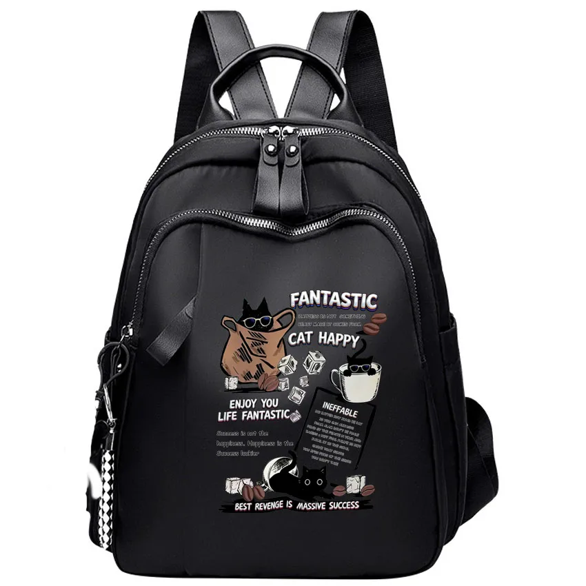 

Рюкзак с принтом «Мультяшные коты», женский, универсальный, из оксфордской ткани, для путешествий, большой вместимости, износостойкий, повседневный