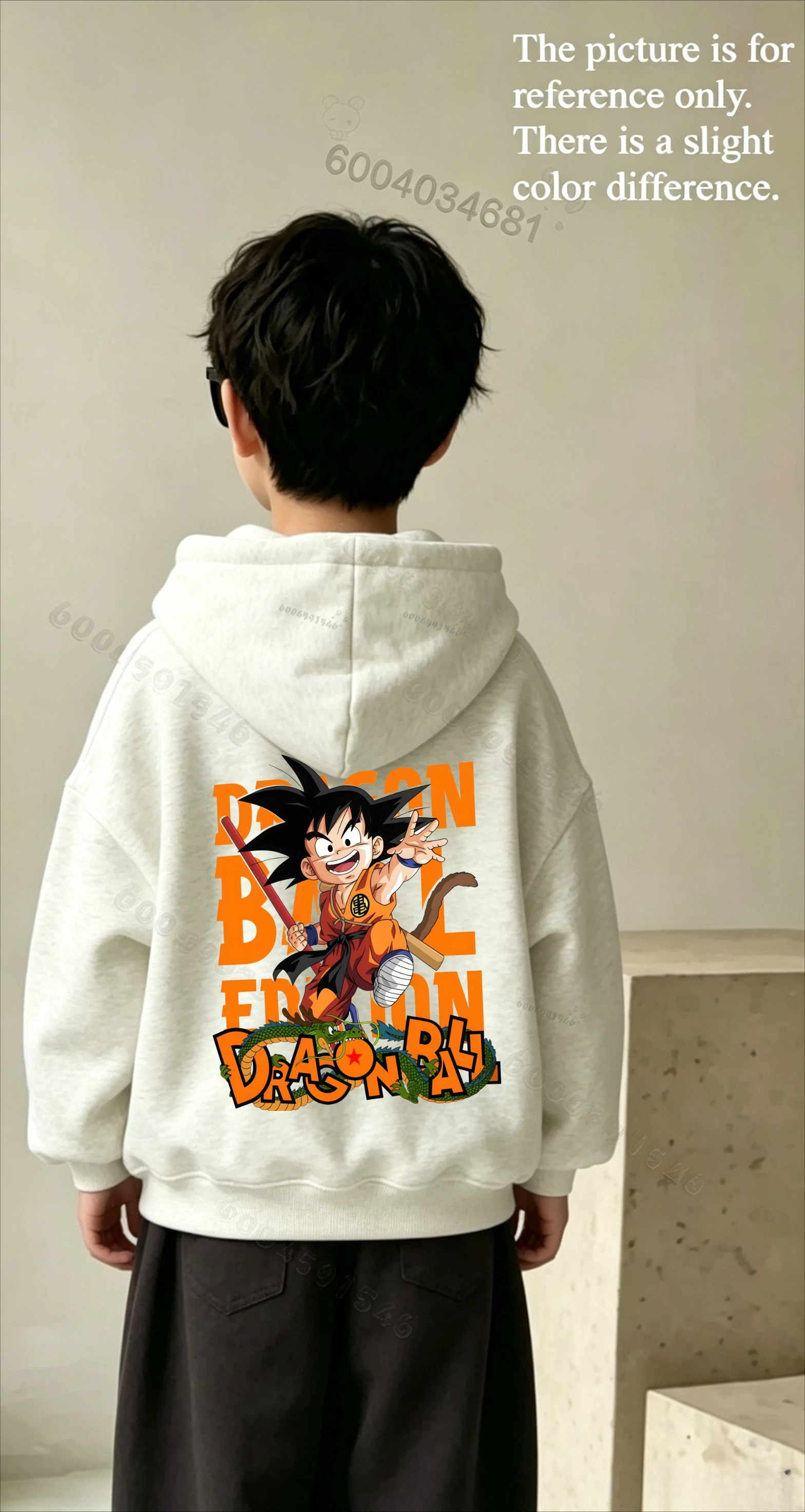 Dragon Ball Z Children's Comfortable Hooded Shirt - Retro Anime Loose Casual Comfortable Parent-Child Large Size Top