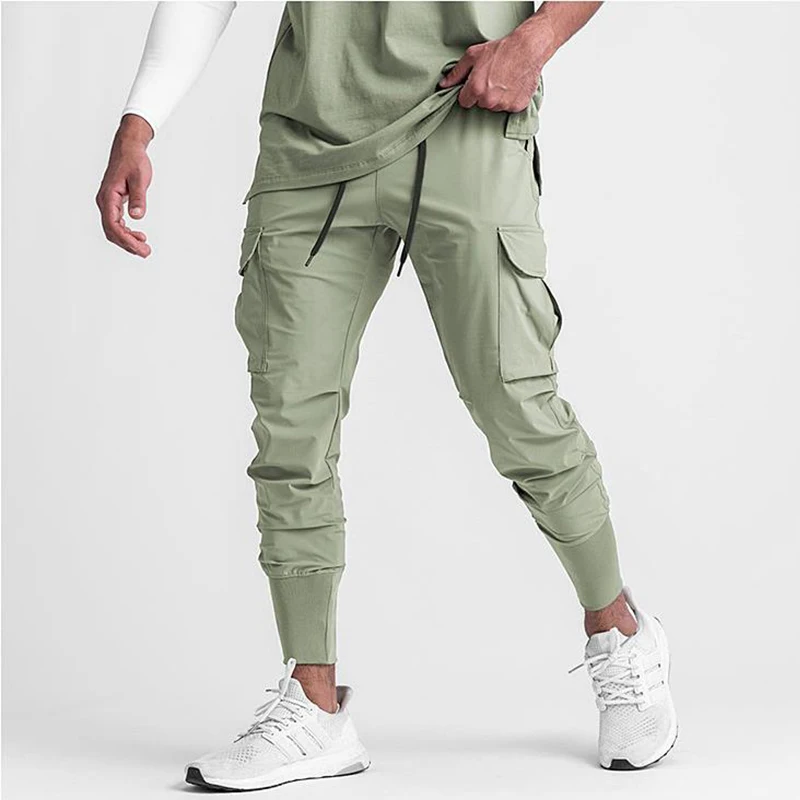 Pantaloni da Jogging da corsa da palestra ad asciugatura rapida da uomo pantaloni sportivi da Jogging pantaloni lunghi Fitness Sport Training pantaloni Cargo Casual maschili