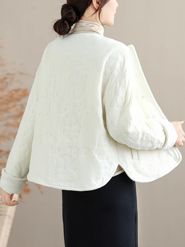 معطف شتوي نسائي من Ele مطرز من القطن Jaet مستدير Ne Chinese Sle ملابس خارجية مريحة وفضفاضة #4