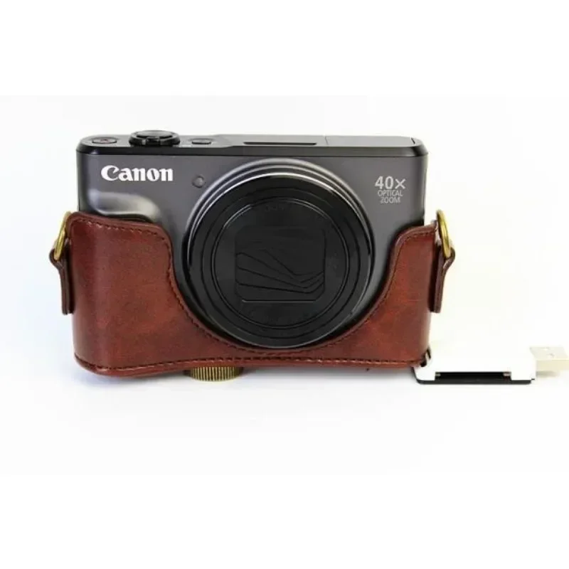 

For Canon PowerShot SX740 HS SX730 SX720 Camera Retro PU Leather Case Shoulder Bag Shoot Camera Protective Cover SX740 SX730HS