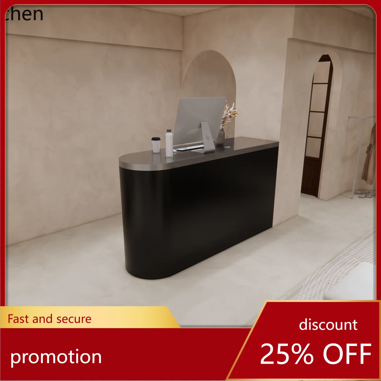 

HTstainless steel checkout page Women's clothing store Travertine bar store Beauty salon front desk