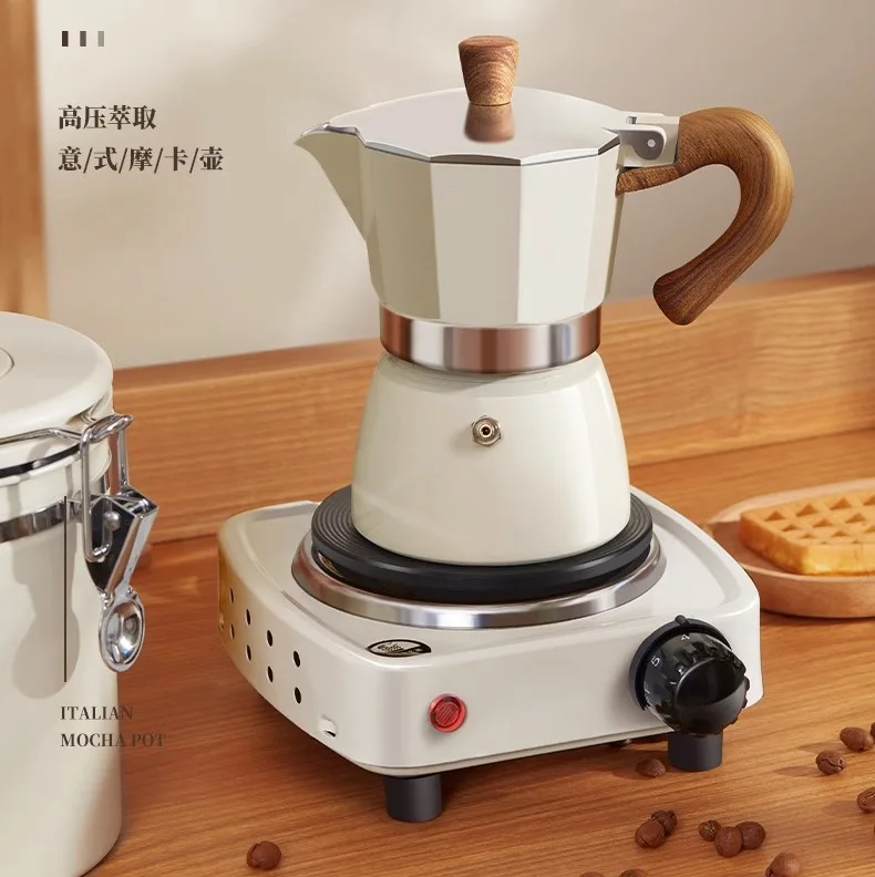 Discounted Italian Mocha Pot Aluminum Coffee Pot Italian Espresso Extraction Utensils Home Brewing Coffee