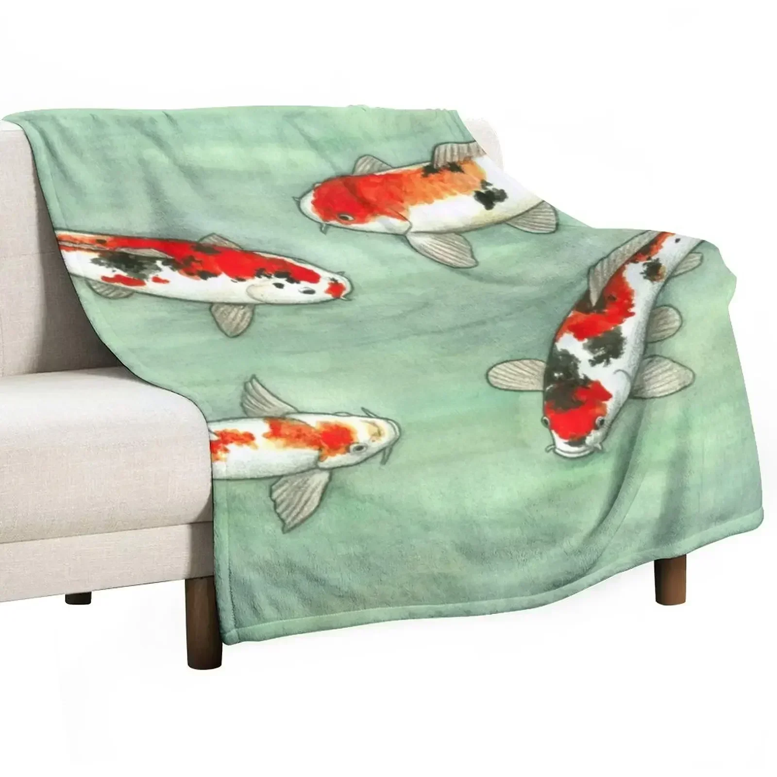 

La ronde des carpes koi Throw Blanket Warm Bed Fashionable Blankets