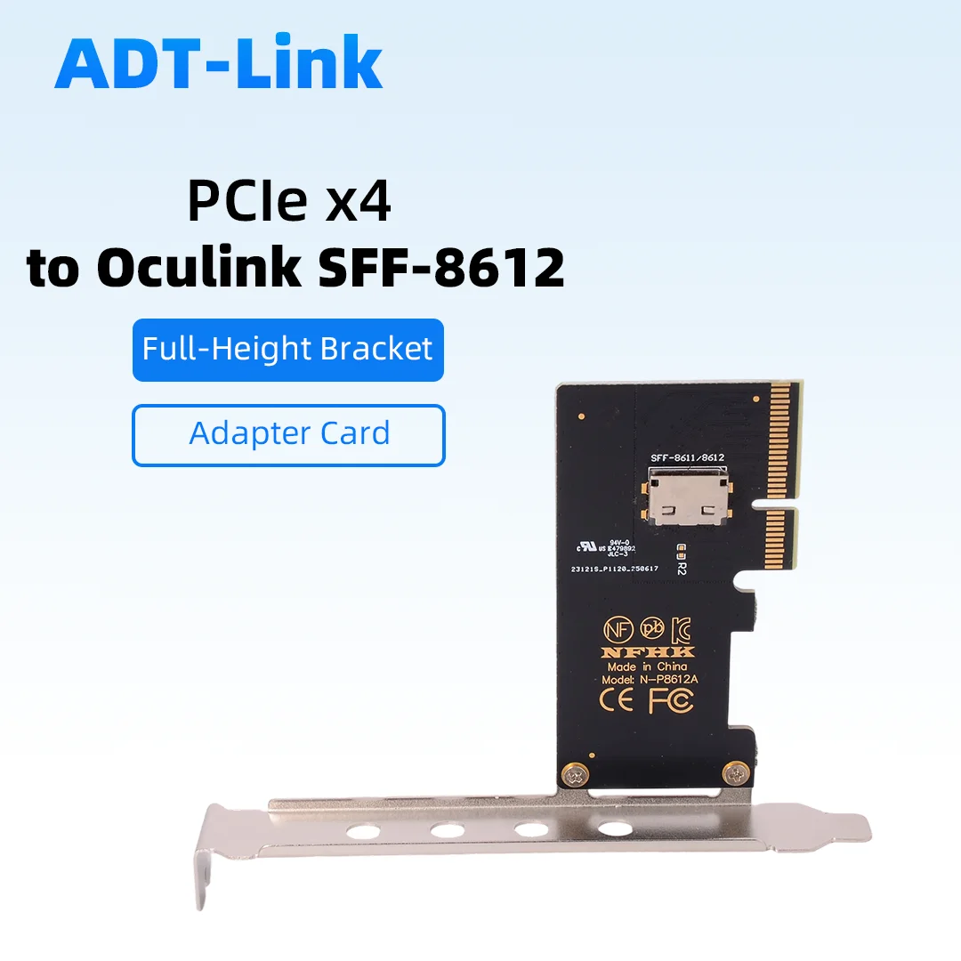 

PCIe X4 4.0 / 5.0 To Oculink SFF-8612 4i Adapter Card for Not for SFF-8612 X4 Egpu U. 2 Hard Drives