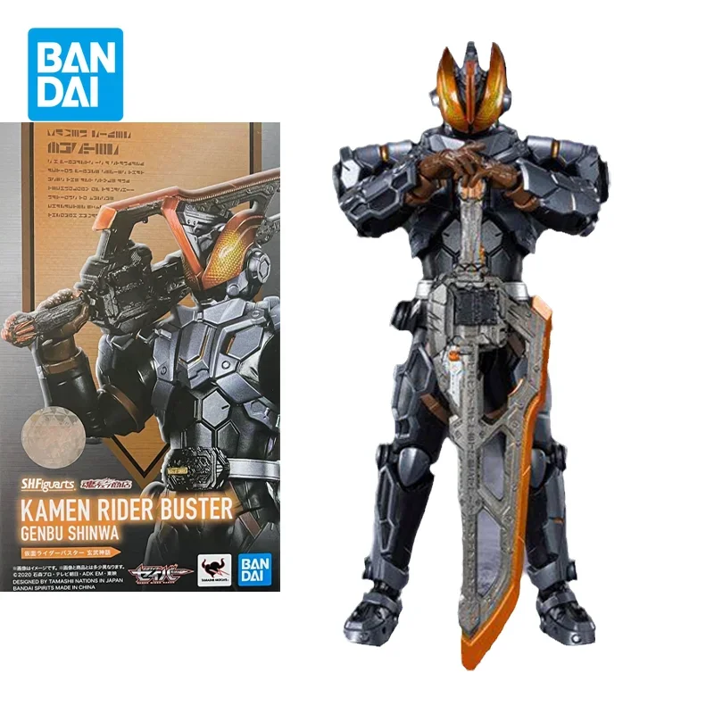 Bandai Original Kamen Rider Anime Figure SHFiguarts KAMEN RIDER BUSTER GENBU SHINWA  Action Figure Toys for Kids Gift Model Doll