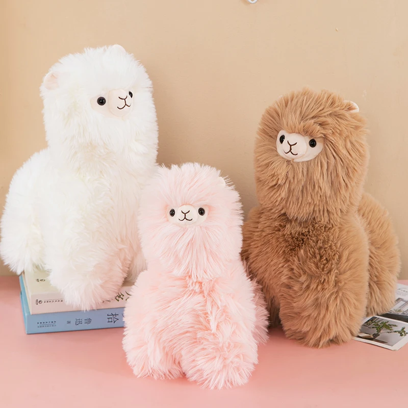 Bonito branco alpaca boneca pl brinquedo presente de aniversário das crianças decoração do quarto da menina fofoluie colecionável animal de pelúcia