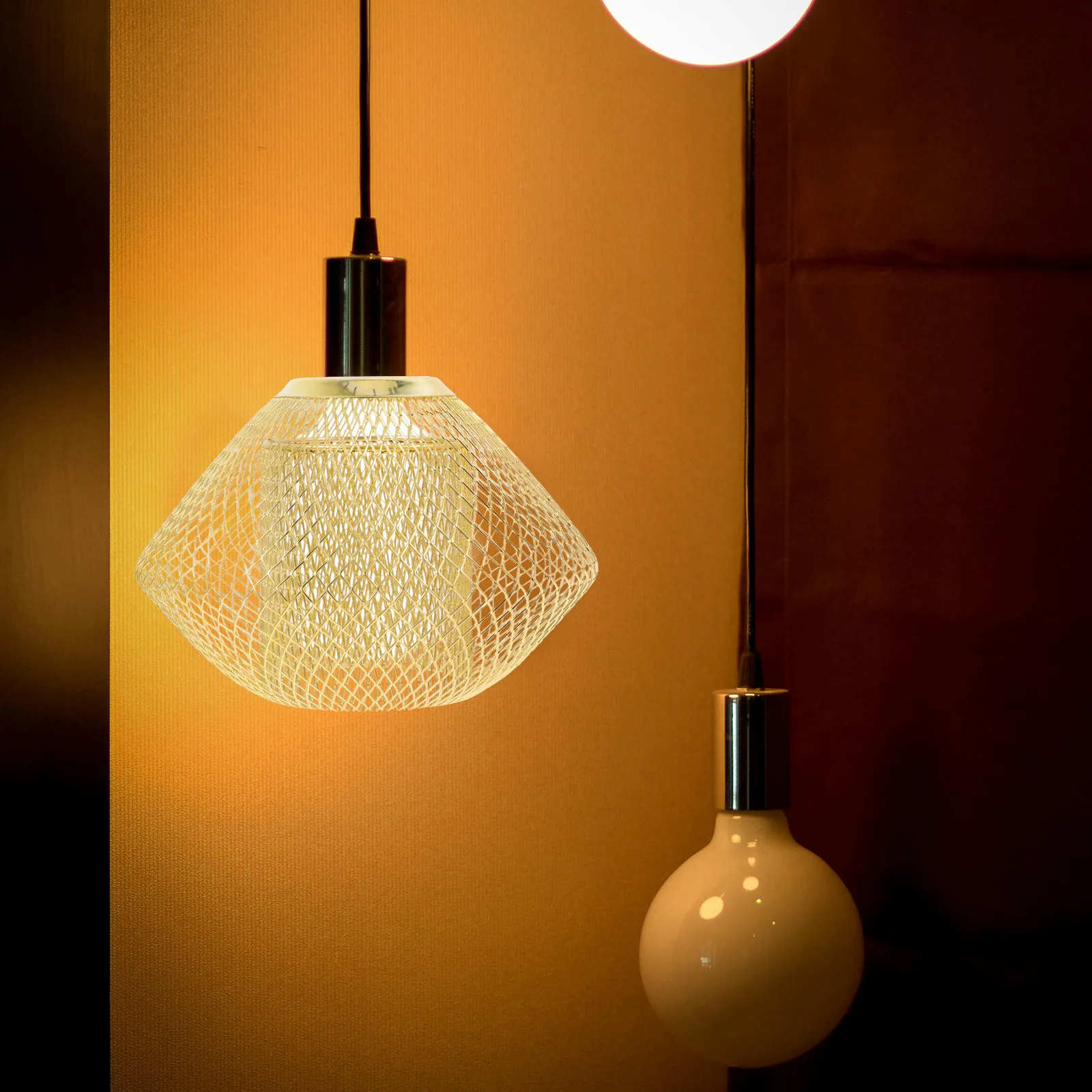 Double Layer Hollow Out Iron Wire Lampshade Retro Design Easy Install Vintage Pendant Light Shade Replacement Metal Lamp Cover