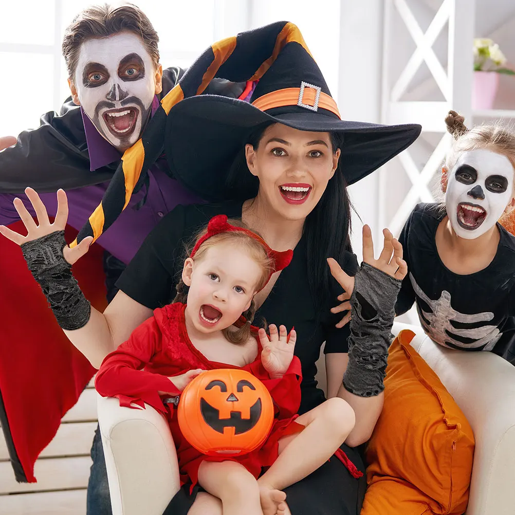 زوجان من إكسسوارات الهالوين التنكرية المريحة والمتينة والمريحة بدون أصابع على الطراز القوطي