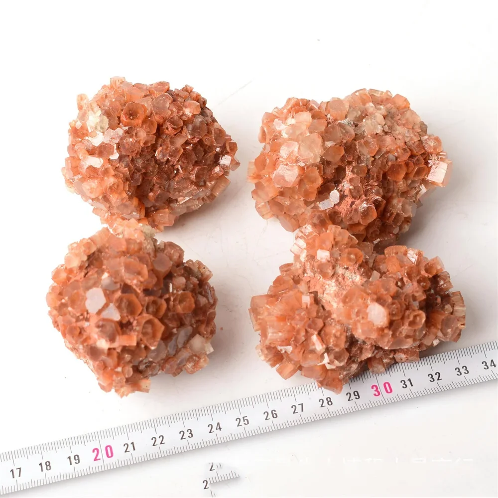 Naturale raro arancione quarzo Aragonite cristallo minerale a forma di grappolo pietra grezza campione di nefelina decorazione della stanza di