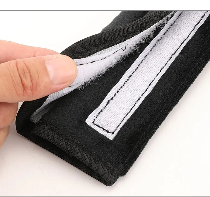 Black Pink Plush Car Seat Belt Shoulder Soft Ice Silk Universal Plush Seat Belt Protector All-Season Car Accessories image 5