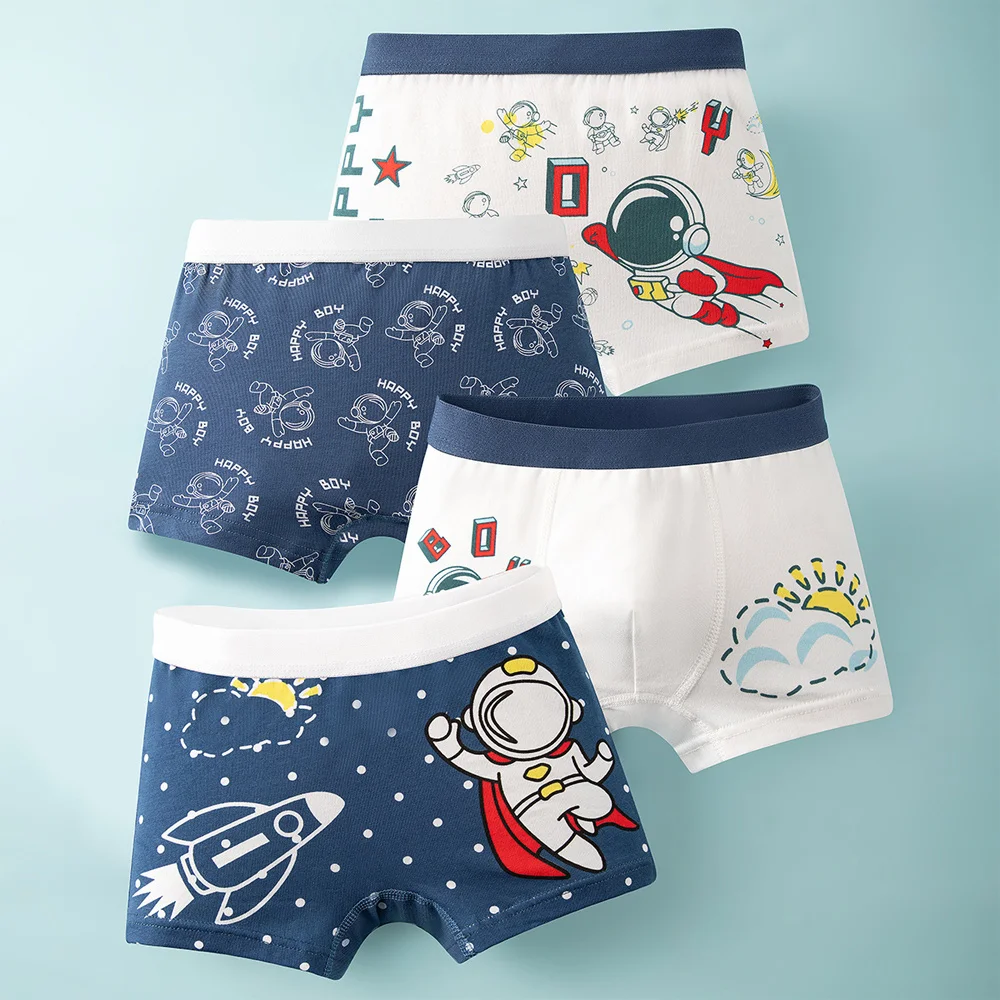 1/4/8/12 Pcs/pack Boys Boxer Briefs Kids Cotton Underwear Baby Boy Underpants Teenager Cartoon Print Soft Children Panties 4-12Y