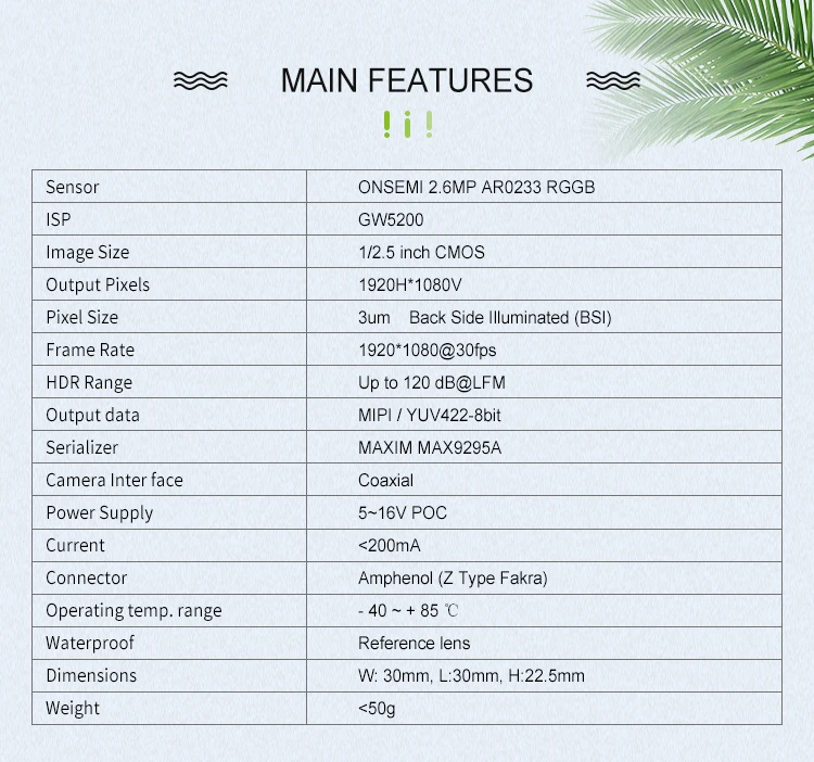 مناسبة Nvidia Jetson AGX Orin وحدة المطور كيت GMSL كامير الاستشعار SG2-AR0233C-5200-GMSL2-Hxxx مع فقرا من النوع Z