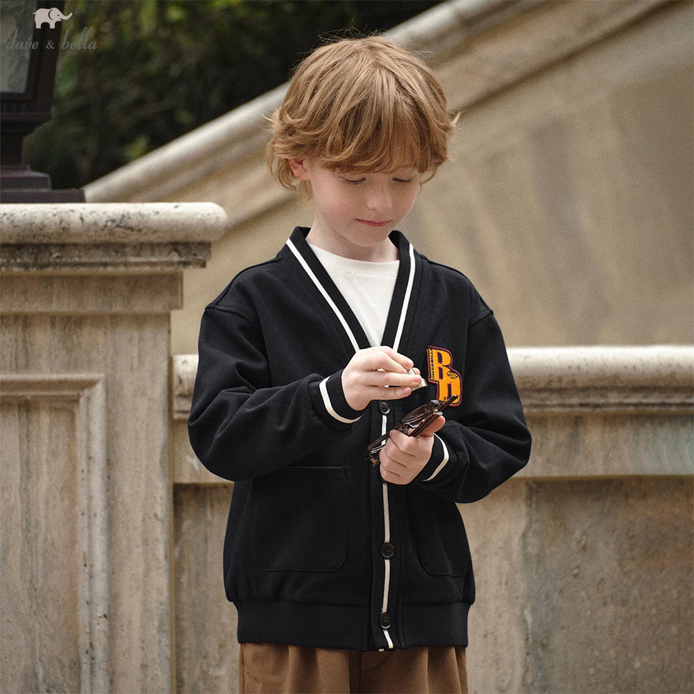 

Dave Bella Autumn Spring Cardigan Sweater for Boys Knitted Sweater Children Button Outerwear Coat Kids Clothes DK3254145