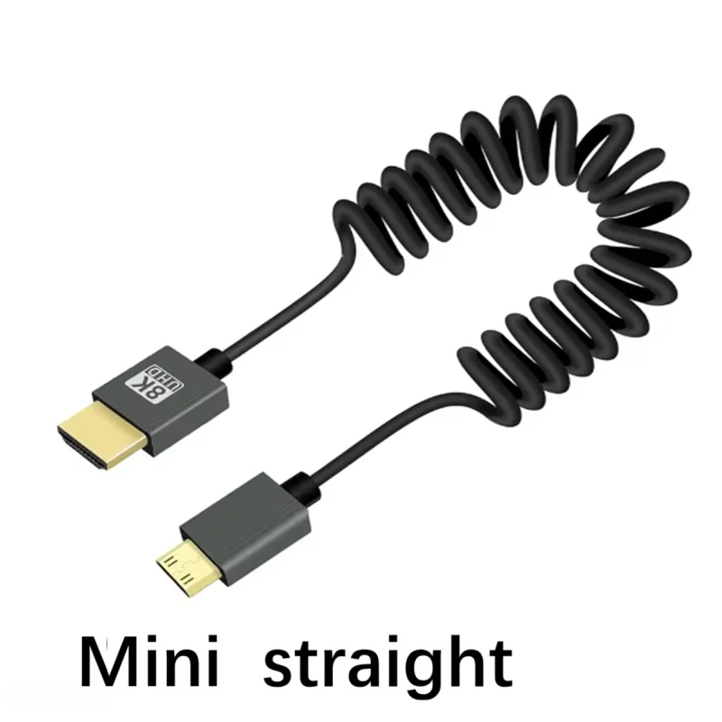 8K HDMI-kabel Mini Micro HDMI naar HDMI-compatibele kabel Mini HDMI Micro HDMI Opgerolde snoer voor laptopcamera DV-monitor