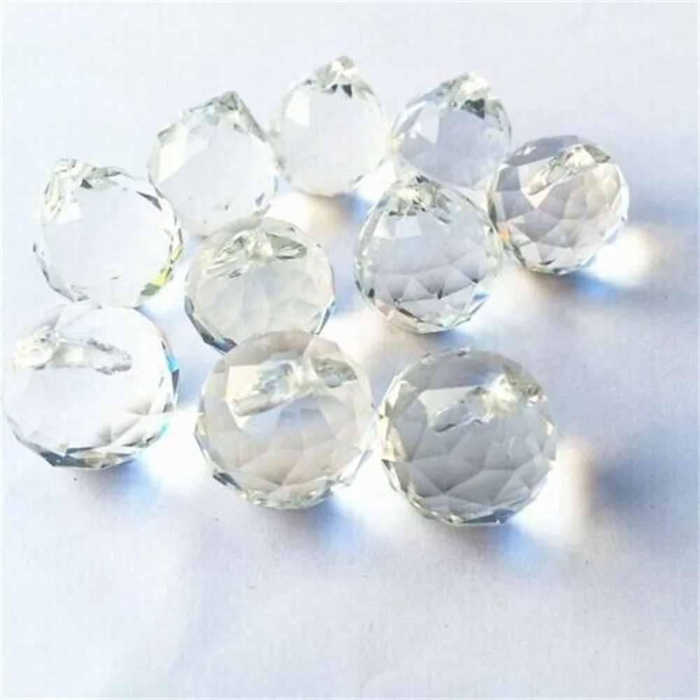 20mm Clear Transparent Glass Faceted Balls Cut-faceted Crystal Chandelier Ball For Home Hotel Lamp Decor