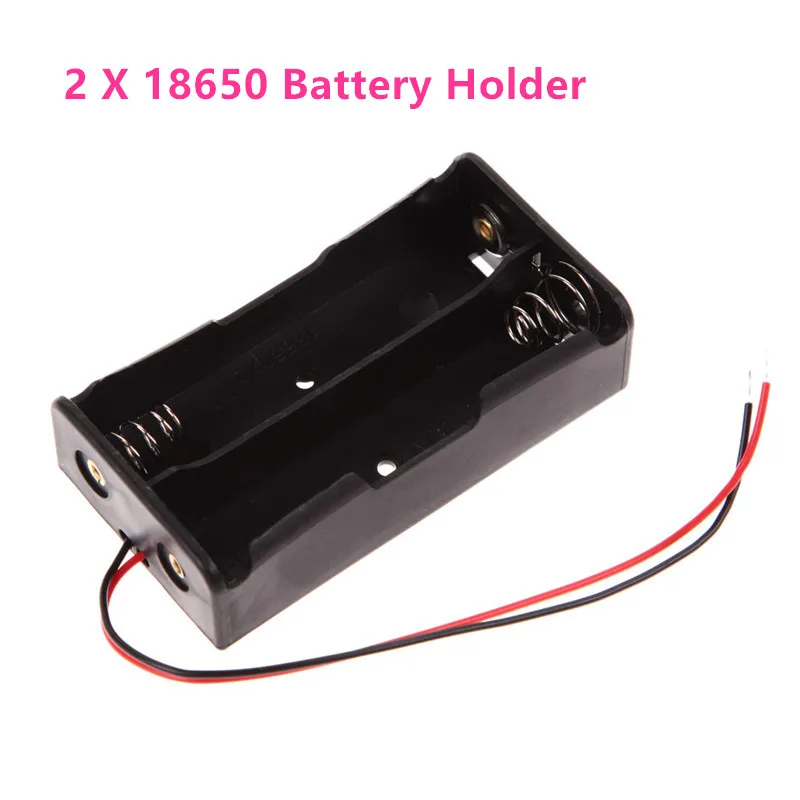 DIY 18650 Power Bank Cases 2X18650 Battery Holder Cover Storage Box 2 Slots Batteries Container With Wire Lead