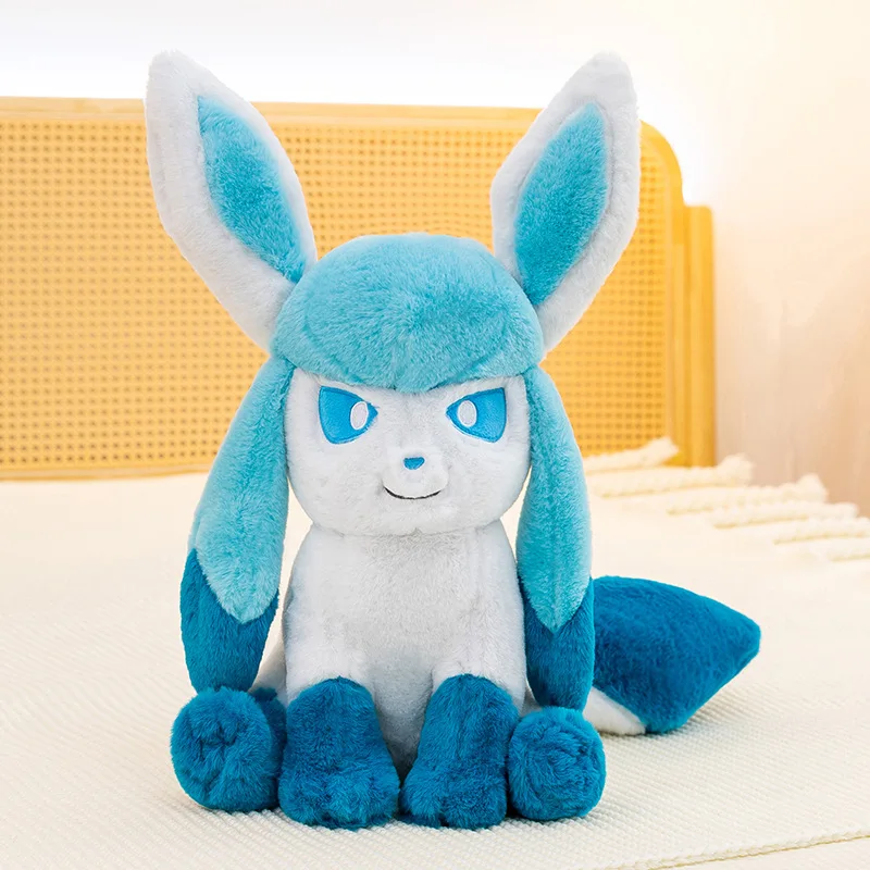 Großes Blumenfee-Eis-Evee-Plüschtier, großes Pokemon-Stofftier-Kissen, Geschenk für Kinder, Geburtstag, Weihnachtsgeschenk, Puppe