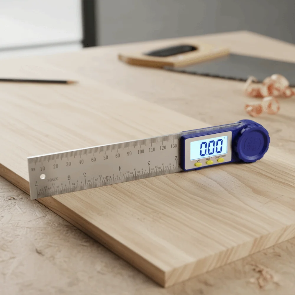 

0-200mm Angle Ruler Digital Display Stainless Steel Scales Digital Goniometer Portable Electronic Angle Finder Woodworking