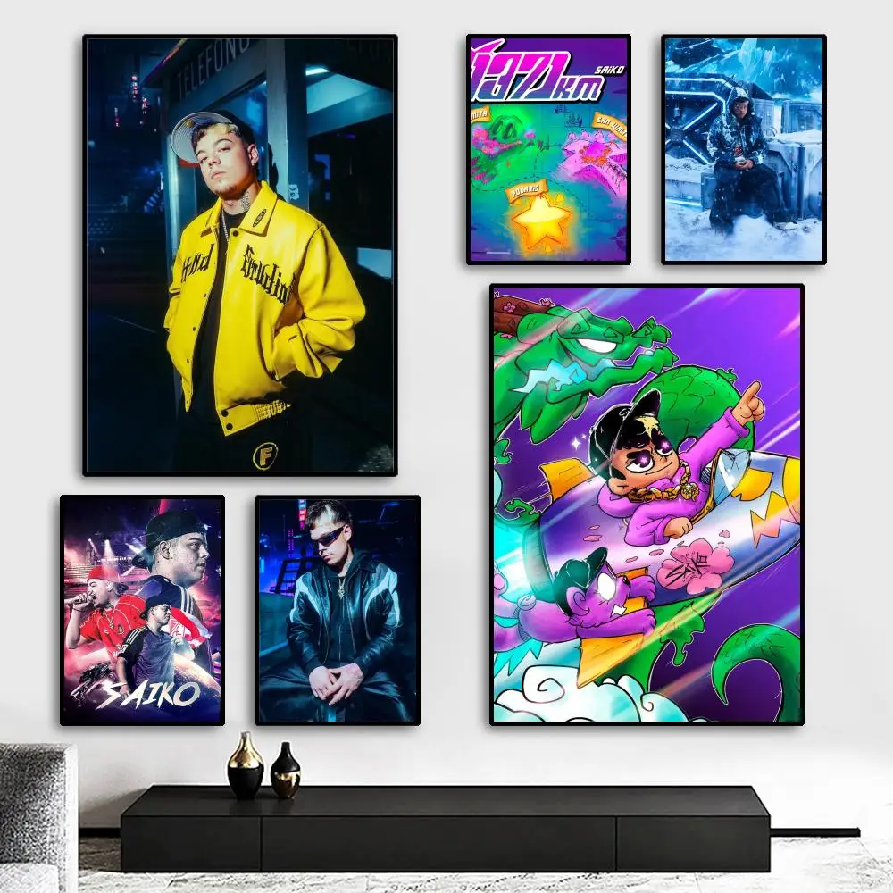 

Saiko Singer Sakura Painting Calligraphy Canvas Poster: Crease Free Waterproof Durable All Space Wall Decor