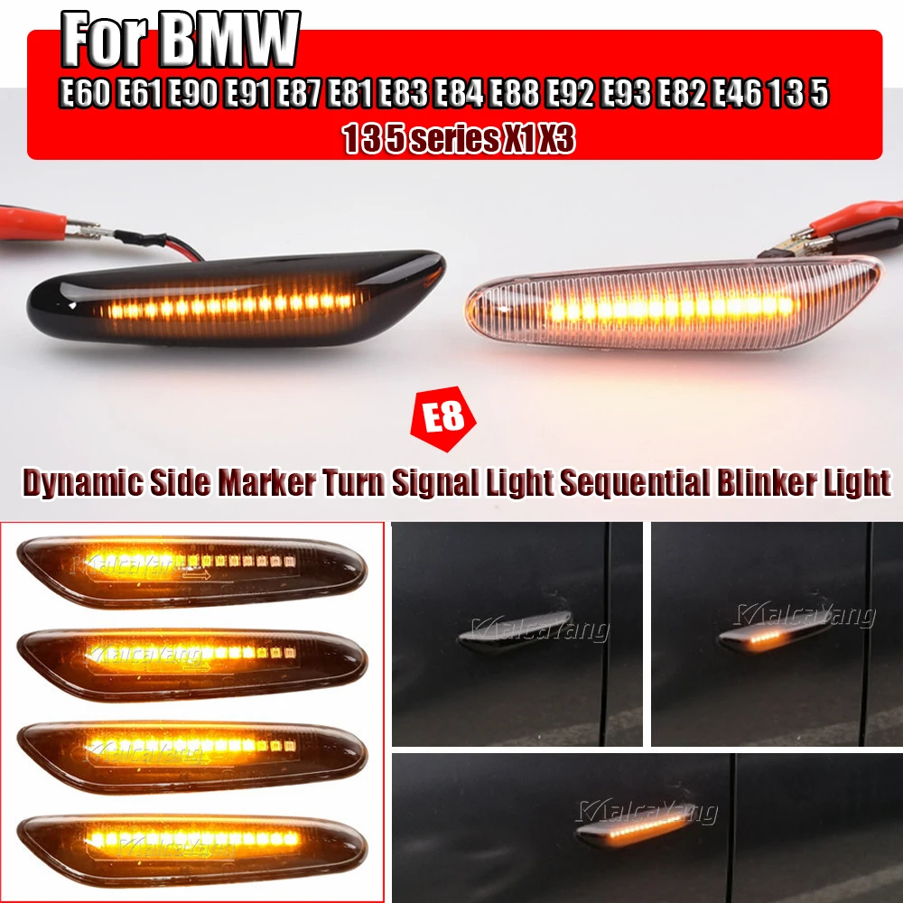 Led Dynamic Turn Signal Light Side Marker Sequential Blinker Lamp for E46 E36 E60 E61 E90 E91 E92 E93 X1 E84 X3 X5 Car Styling