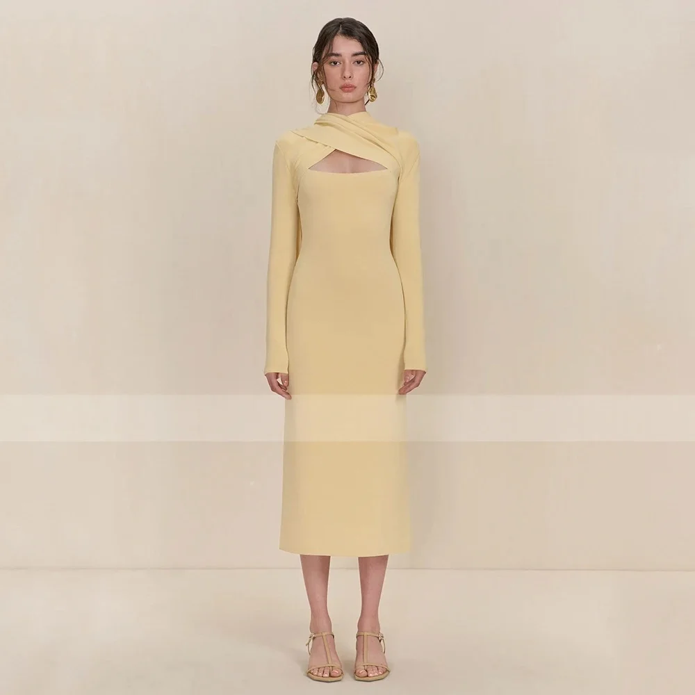 Custom Two Piece Cocktail Dress Side Slit Tea Length Column Gown Formal Party  Dress with Jacket Long Sleeve Women's Evening Gown - AliExpress 320