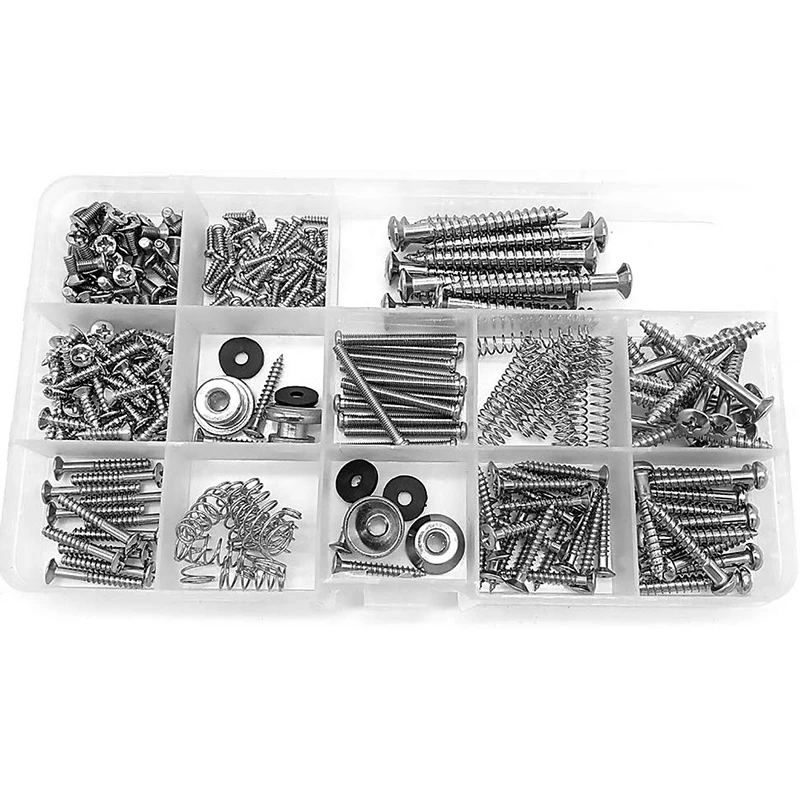 Quality 1 Set Electric Guitar Screw Kit Sorting Box For Electric Guitar Bridges Pickups Tuners Switches Neck Plates Springs 3 Pi