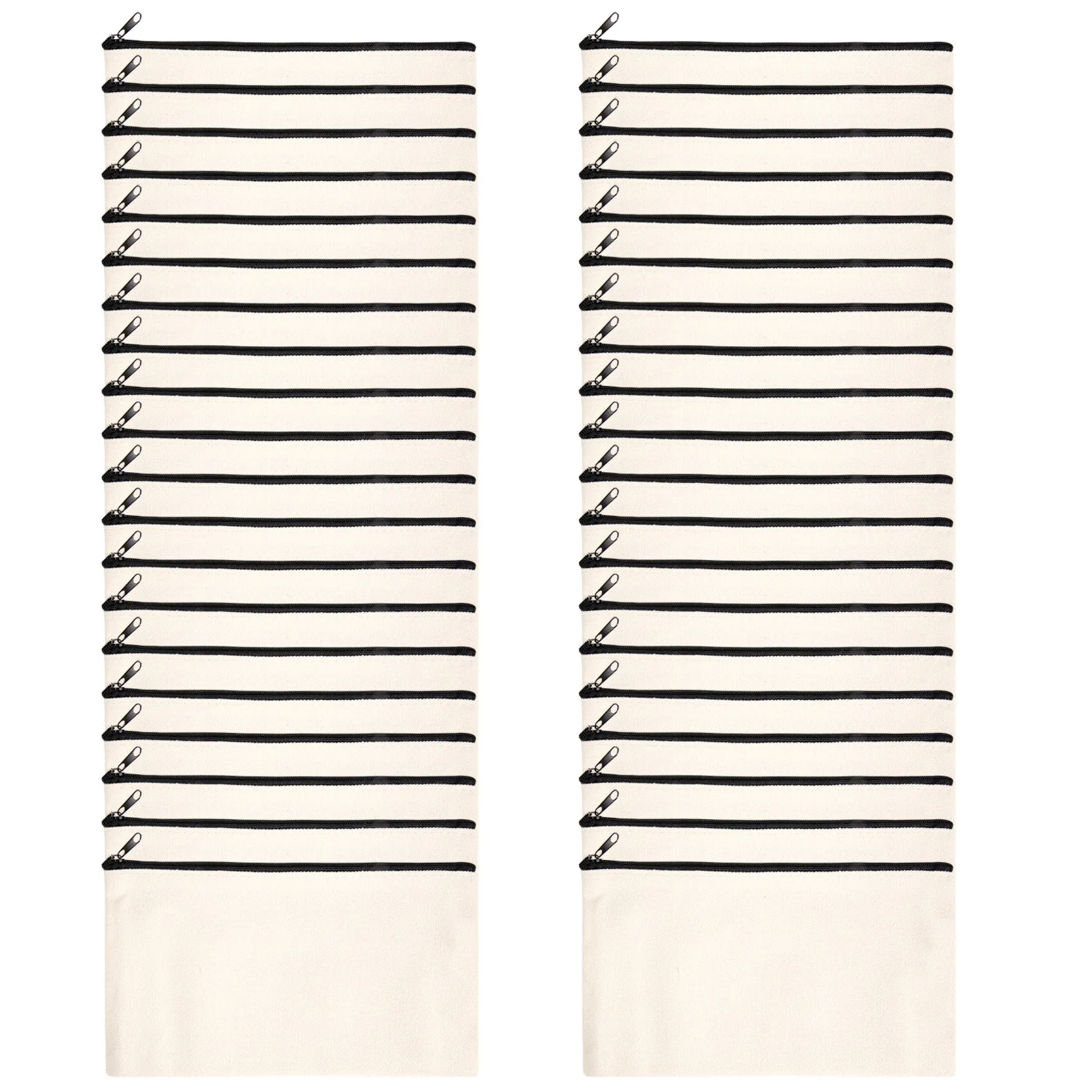 40Pcs Canvas Zipper Bag Pencil Case Cosmetic Bag Blank Bag DIY Craft Bag Cosmetic Bag Cosmetic Bag DIY Craft School