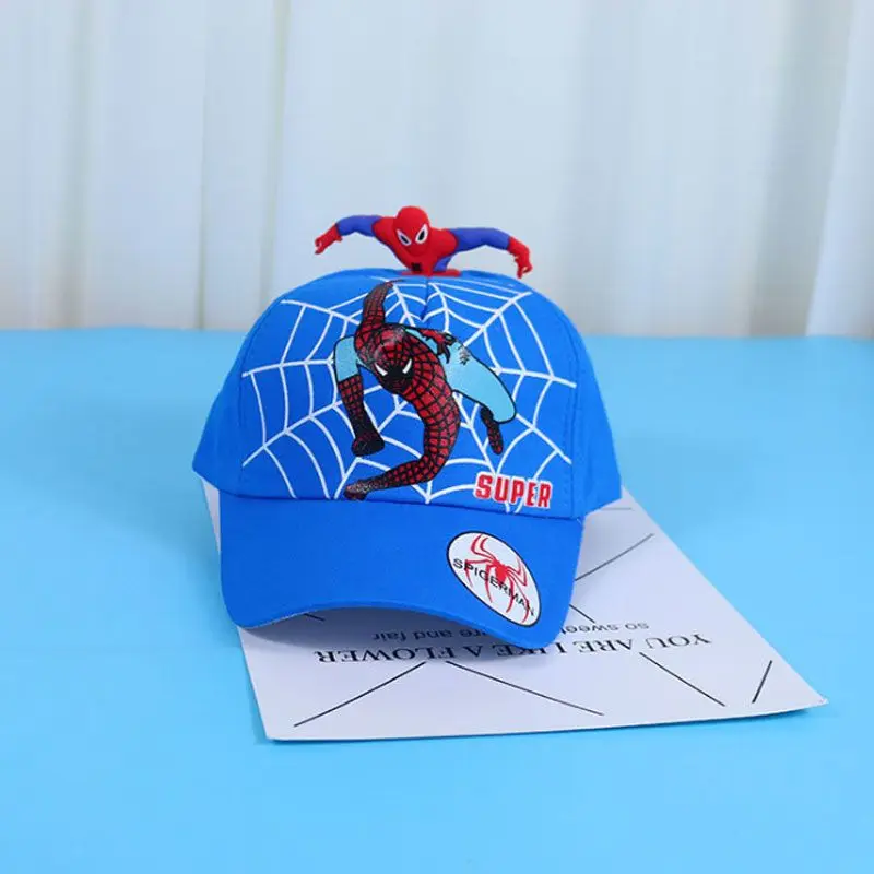 Anime Marvel cartoon three-dimensional doll Spider-Man children's sunshade baseball cap Male summer and autumn breathable cap