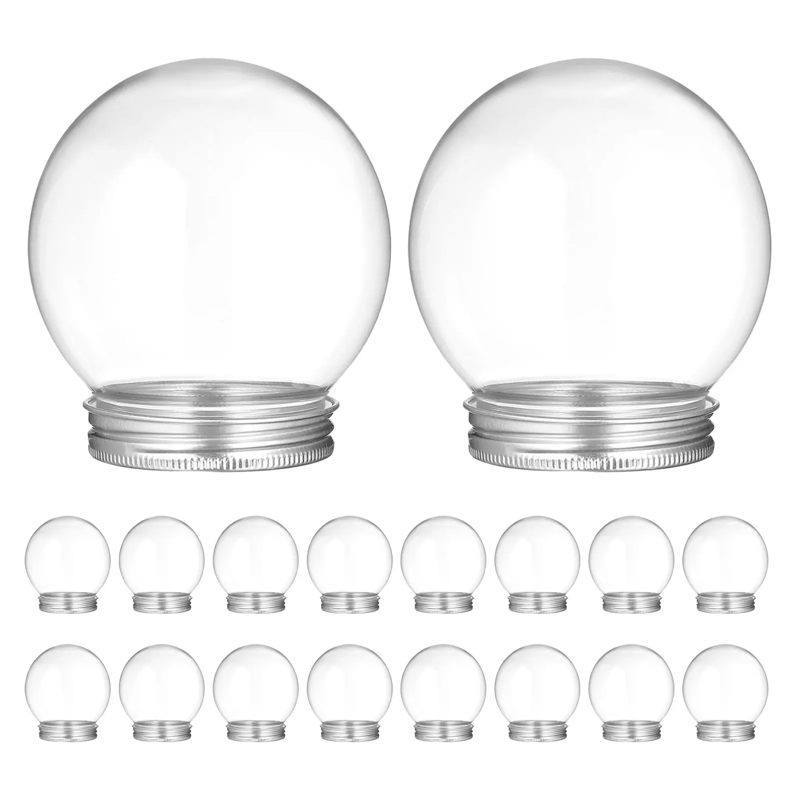 

18pcs Diy Snow Globe Kits 270ml Clear Plastic Water Globes With Screw Off Caps For Diy Crafts Winter Holiday Home Decoration