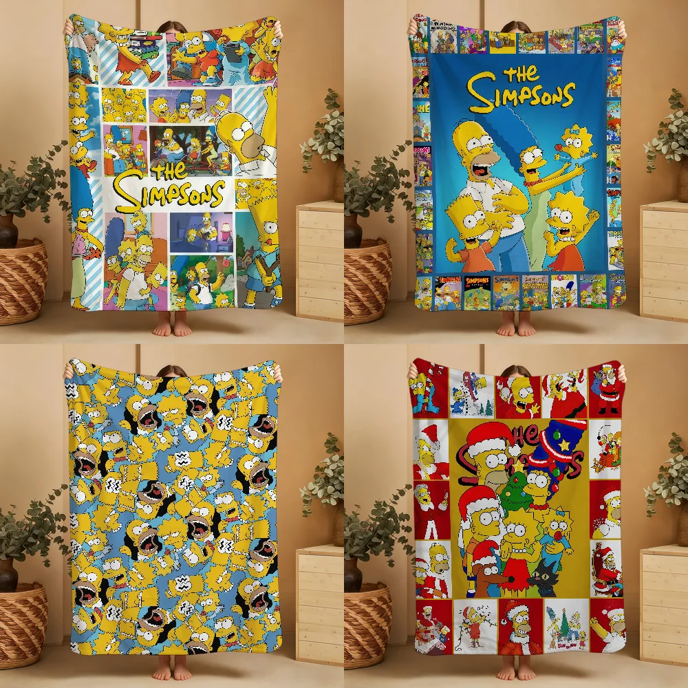 Blanket Throw Super Cosy Plush Living Room Sofa Couch Childish S-SimpsonsS-ES Birthday The Gifts