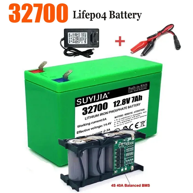 New 4S1P 12.8V 7000mAh 32700 Lifepo4 Battery Pack for Electric Boats and Uninterruptible Power Supplies with 4S 40A Balanced BMS