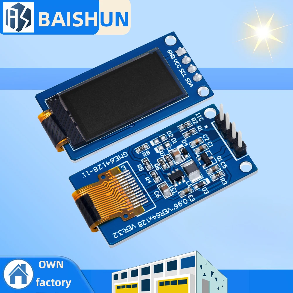 

1~10PCS EGBO 0.96 inch OLED display 64×128 LCD module SSD1107 LCD 0.96 "OLED Vertical screen module for arduino