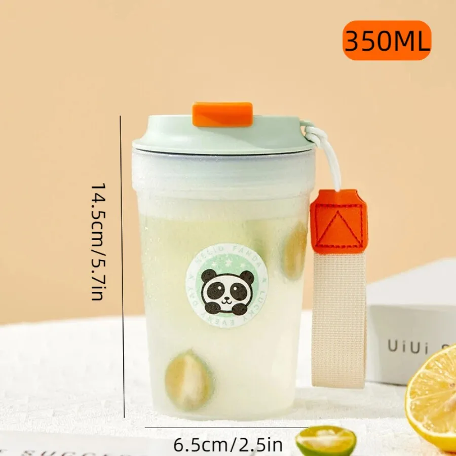 350ML Leuke Draagbare Plastic Waterfles Met Touw Sport Reizen Hittebestendig Lekvrije Waterbeker Tumbler Voor Kinderen Studenten