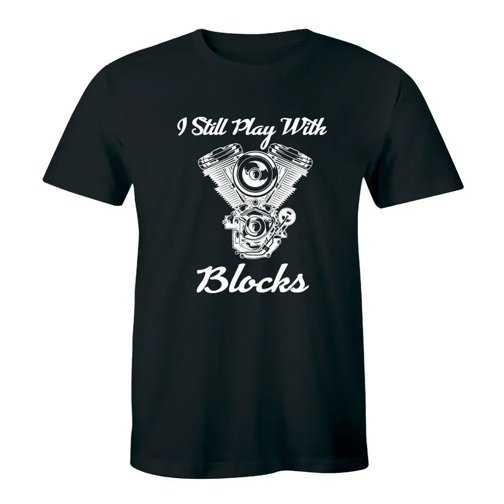 I Still Play With Blocks Shirt Funny Car Mechanic Engine Men's T-shirt Tee