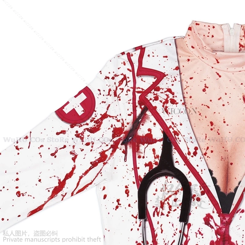 Uniforme de enfermera de sangre de terror para Halloween, disfraces de Cosplay para mujeres y niñas, vestido Sexy de Lolita Ainme, falda para fiesta, traje de mascarada de Carnaval