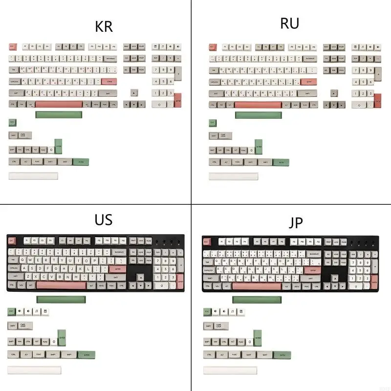 

B0KF 126pcs PBT Keycap XDA Dye Sublimation Keycap with 6.25U Space for Key Co