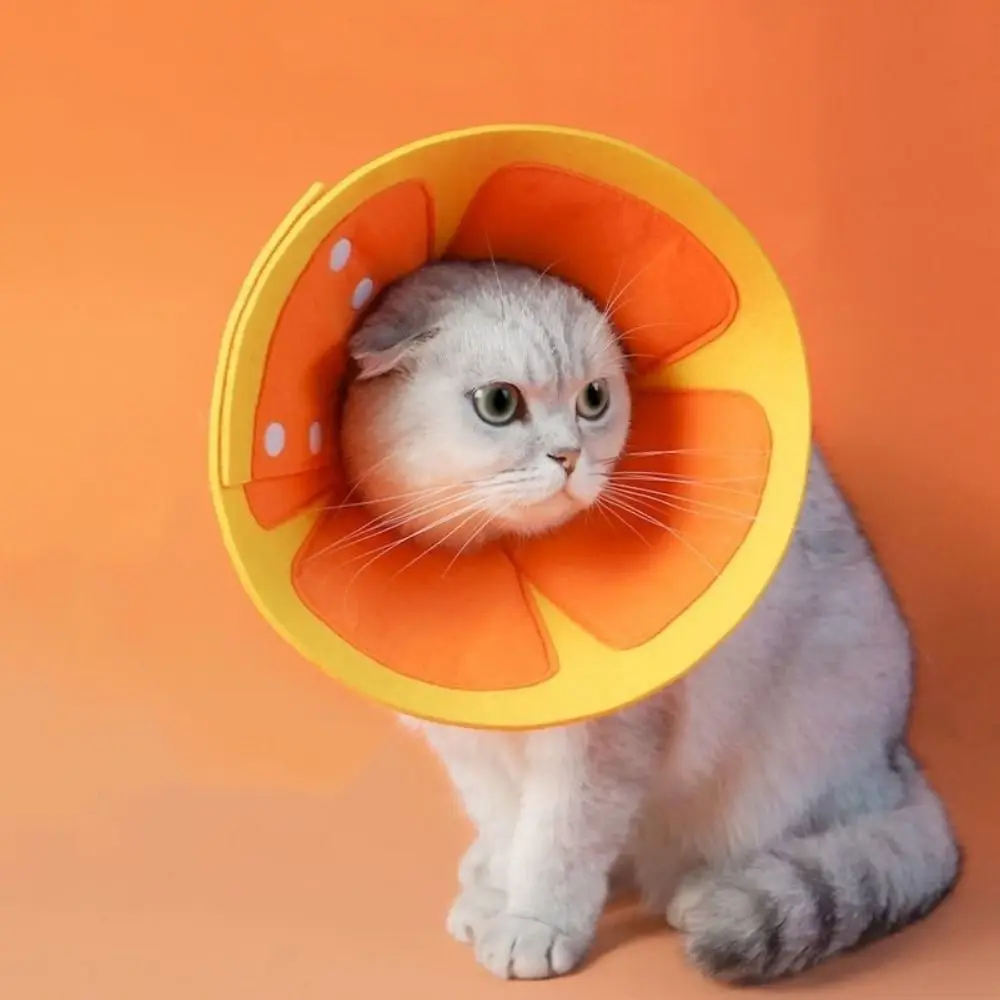 Cute Soft Elizabethan Collars Anti-bite Anti-lick Cat Cones Felt Adjustable Elizabethan Ring Nail Trim