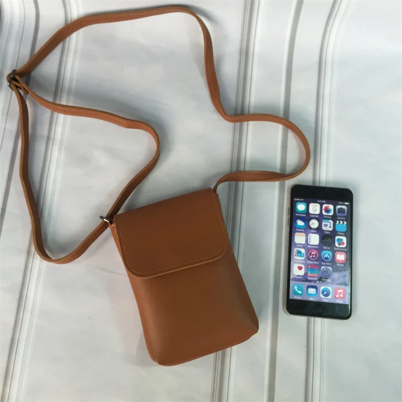 

Vintage Women Mobile Phone Purse Bags Small Shoulder Handbags Solid Flap Crossbody Bag Female Money Purses for Women