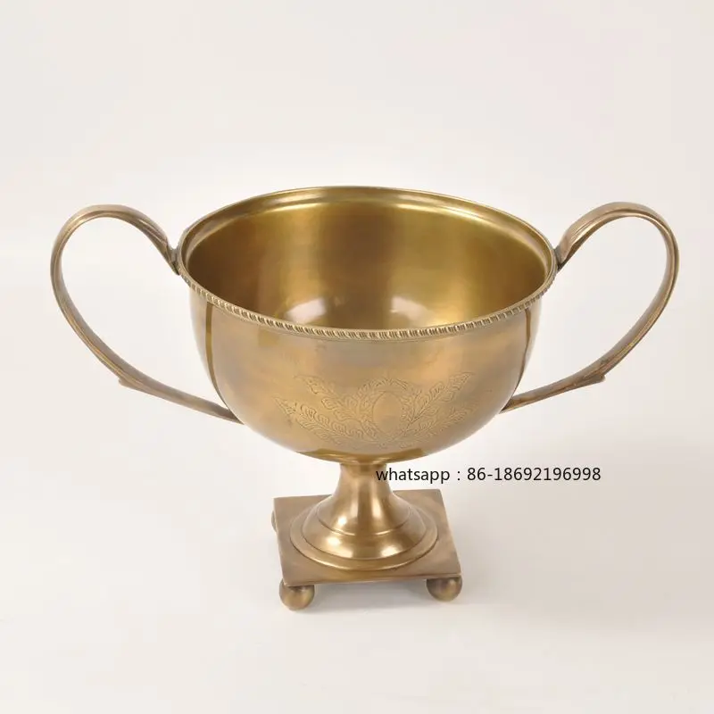 Indian Imported Light Luxury Fashion Creative European Metal Brass Fruit Plate Court Film and Television Props Vintage Ornaments