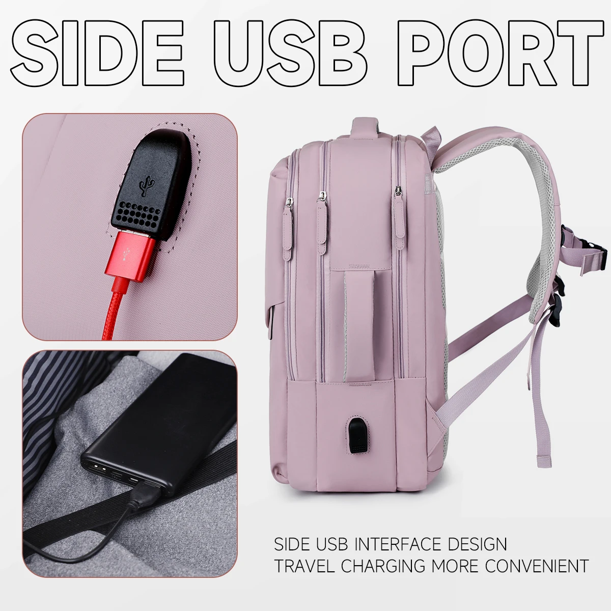 حقيبة ظهر للجنسين للسفر خفيفة الوزن 2025، حقيبة ظهر رائعة للغاية للسفر والعمل والتنقل، حقيبة كمبيوتر ذات سعة كبيرة