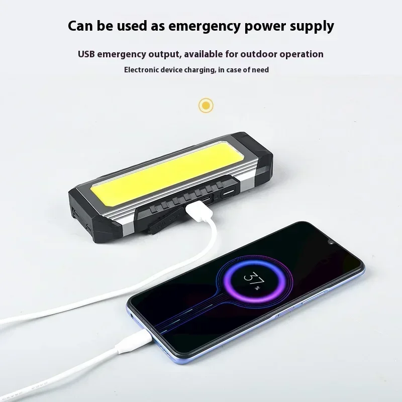 Portable Waterproof with Magnet Flashlight Portable COB Work Light LED 4000mAh Flashlights Multimode 18650 Camping Torch Light