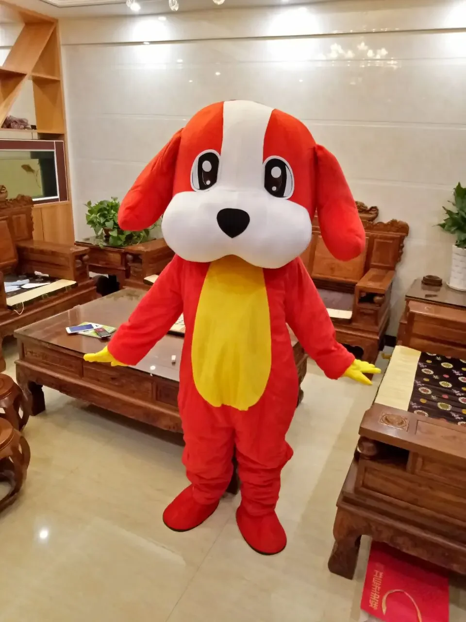 

Dog Mascot Costume Fancy Outfit Dog Dress Adult Size Little Colorful Dog Adult Size Dog Mascot costume