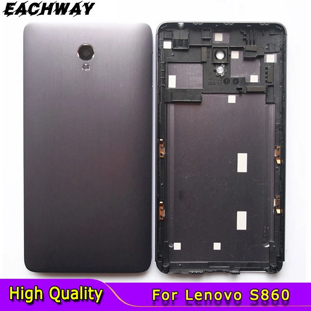 

5.3" New Battery Cover For Lenovo S860 Housing Case With Camera Lens No Power Volume Buttons Repair For Lenovo S860 Back Cover